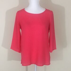 Express Bright Pink 3/4 Sleeve Loose Pullover Blouse Top Size Small